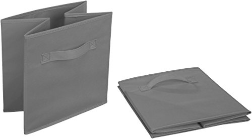 AmazonBasics - Cubos de almacenamiento plegables (pack de 6), Gris