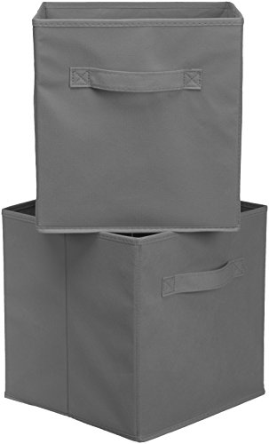 AmazonBasics - Cubos de almacenamiento plegables (pack de 6), Gris