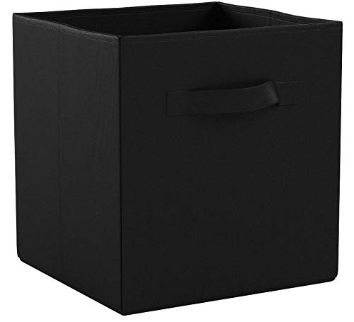 AmazonBasics - Cubos de almacenamiento plegables (pack de 6), Negro AmazonBasics - Cubos de almacenamiento plegables (pack de 6), Negro