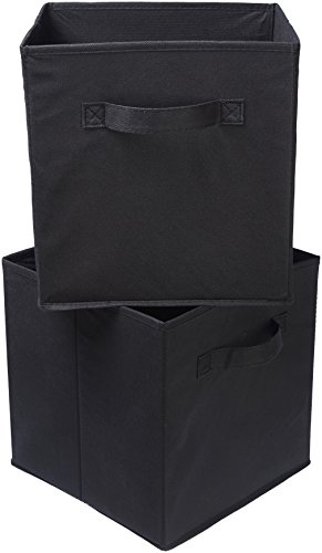 AmazonBasics - Cubos de almacenamiento plegables (pack de 6), Negro