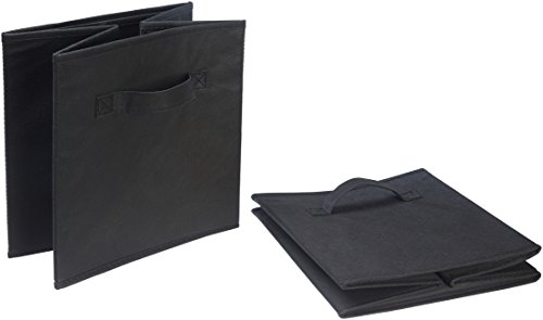 AmazonBasics - Cubos de almacenamiento plegables (pack de 6), Negro