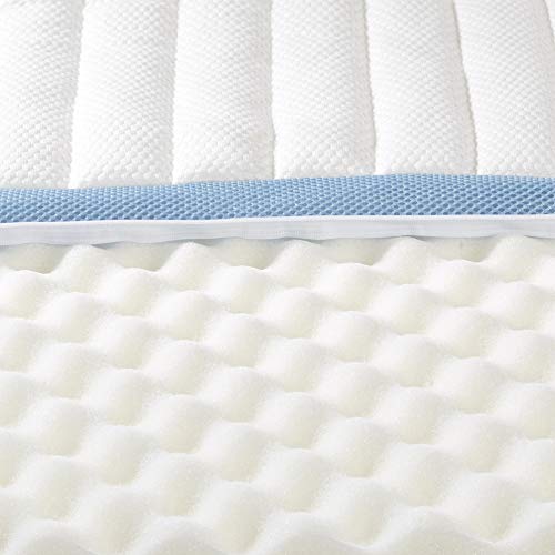 AmazonBasics - Cubrecolchón de espuma con memoria y 7 zonas de aire - 90 x 200 cm