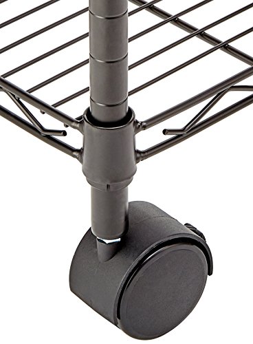 AmazonBasics - Estantería de 3 baldas, con ruedas - Negro AmazonBasics - Estantería de 3 baldas, con ruedas - Negro