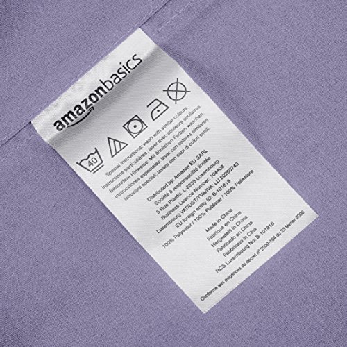 AmazonBasics - Funda de almohada de microfibra, 2 unidades, 50 x 80 cm - Lavanda AmazonBasics - Funda de almohada de microfibra, 2 unidades, 50 x 80 cm - Lavanda
