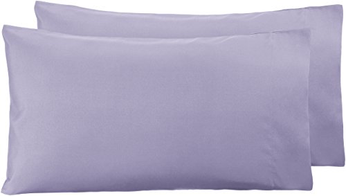 AmazonBasics - Funda de almohada de microfibra, 2 unidades, 50 x 80 cm - Lavanda