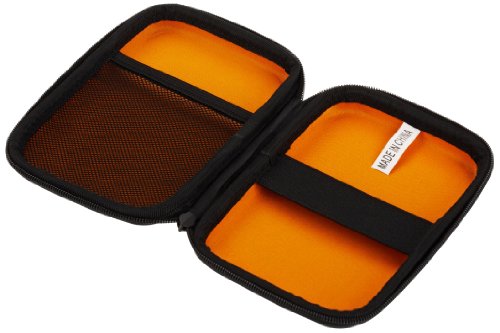 AmazonBasics - Funda de disco duro, color negro y naranja