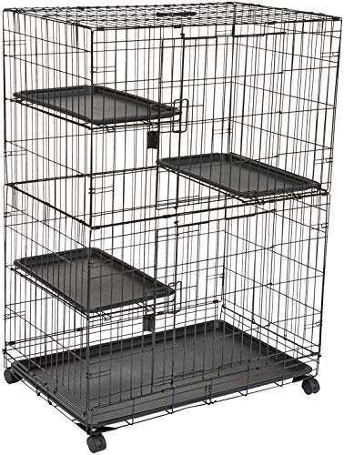AmazonBasics - Jaula grande de 3 niveles para gato para jugar, 91 x 57 x 128,5 cm, Negro AmazonBasics - Jaula grande de 3 niveles para gato para jugar, 91 x 57 x 128,5 cm, Negro
