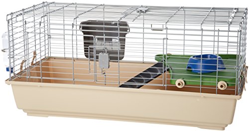 AmazonBasics – Jaula hábitat para animales pequeños con accesorios, 105 x 62 x 50 cm, Grande