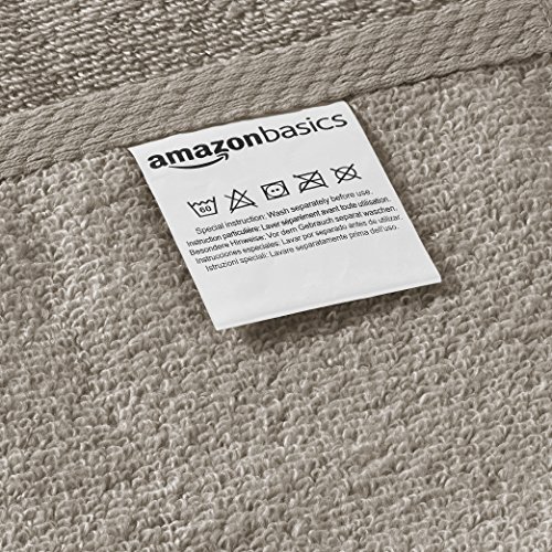 AmazonBasics - Juego de 6 toallas de secado rápido, 2 toallas de baño y 4 toallas de mano - Gris