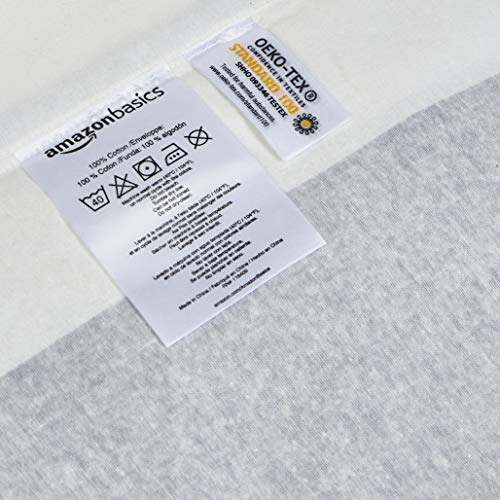 AmazonBasics - Juego de cama de franela con funda nórdica - 135 x 200 cm/50 x 80 cm x 1, Rayas grises