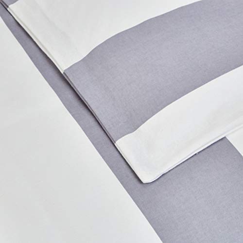 AmazonBasics - Juego de cama de franela con funda nórdica - 135 x 200 cm/50 x 80 cm x 1, Rayas grises AmazonBasics - Juego de cama de franela con funda nórdica - 135 x 200 cm/50 x 80 cm x 1, Rayas grises