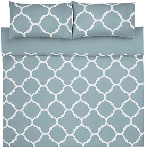 AmazonBasics - Juego de funda nórdica de microfibra ligera de microfibra, 230 x 220 cm, Azul celosía (Dusty Blue Trellis) AmazonBasics - Juego de funda nórdica de microfibra ligera de microfibra, 230 x 220 cm, Azul celosía (Dusty Blue Trellis)