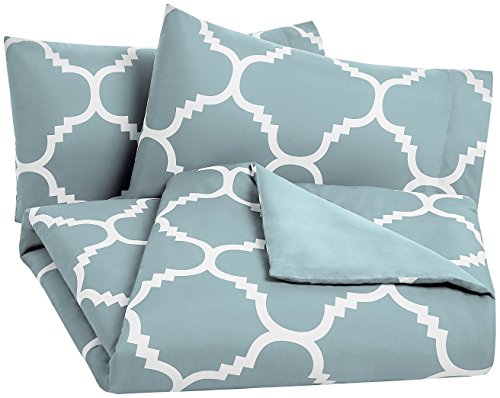 AmazonBasics - Juego de funda nórdica de microfibra ligera de microfibra, 230 x 220 cm, Azul celosía (Dusty Blue Trellis) AmazonBasics - Juego de funda nórdica de microfibra ligera de microfibra, 230 x 220 cm, Azul celosía (Dusty Blue Trellis)