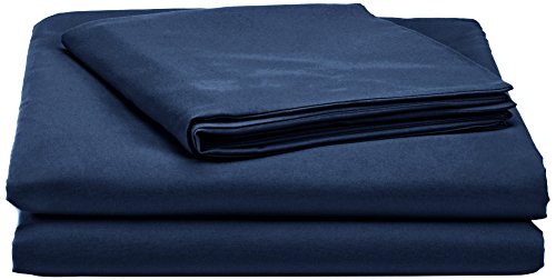 AmazonBasics - Juego de fundas de edredón y de almohada de microfibra, 135 x 200 cm + 1 funda 50 x 80 cm - Azul marino