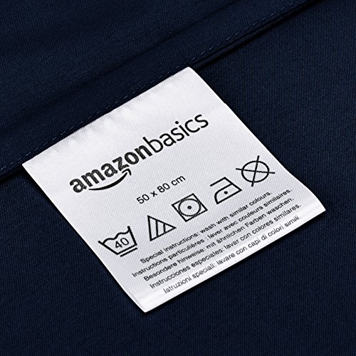 AmazonBasics - Juego de fundas de edredón y de almohada de microfibra, 135 x 200 cm + 1 funda 50 x 80 cm - Azul marino