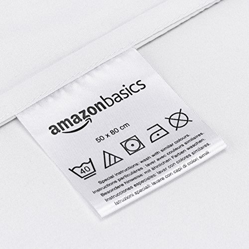 AmazonBasics - Juego de fundas de edredón y de almohada de microfibra, 220 x 250 cm + 2 fundas 50 x 80 cm - Blanco AmazonBasics - Juego de fundas de edredón y de almohada de microfibra, 220 x 250 cm + 2 fundas 50 x 80 cm - Blanco