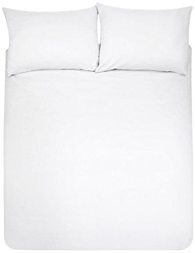 AmazonBasics - Juego de fundas de edredón y de almohada de microfibra, 220 x 250 cm + 2 fundas 50 x 80 cm - Blanco AmazonBasics - Juego de fundas de edredón y de almohada de microfibra, 220 x 250 cm + 2 fundas 50 x 80 cm - Blanco