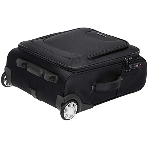 AmazonBasics – Maleta blanda expansible apta para cabina de pasajeros con candado TSA y ruedas, 48 cm, negro AmazonBasics – Maleta blanda expansible apta para cabina de pasajeros con candado TSA y ruedas, 48 cm, negro