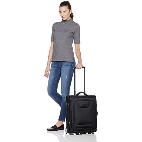 AmazonBasics – Maleta blanda expansible apta para cabina de pasajeros con candado TSA y ruedas, 48 cm, negro AmazonBasics – Maleta blanda expansible apta para cabina de pasajeros con candado TSA y ruedas, 48 cm, negro