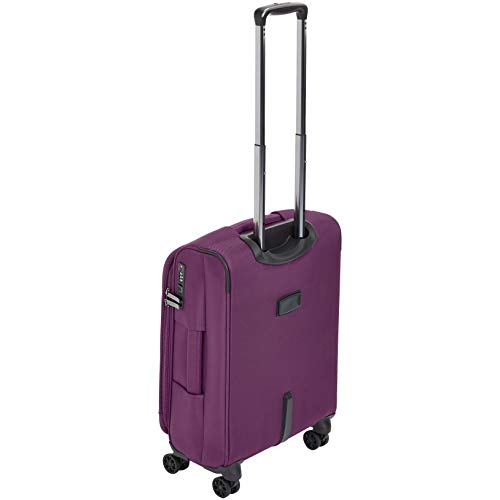 AmazonBasics - Maleta con ruedas de calidad superior, expandible, con lados blandos y cierre con candado TSA, 53 cm, Morado