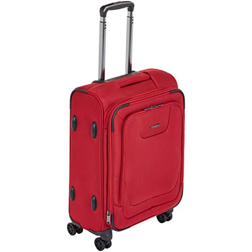 AmazonBasics - Maleta con ruedas de calidad superior, expandible, con lados blandos y cierre con candado TSA, 53 cm, Rojo