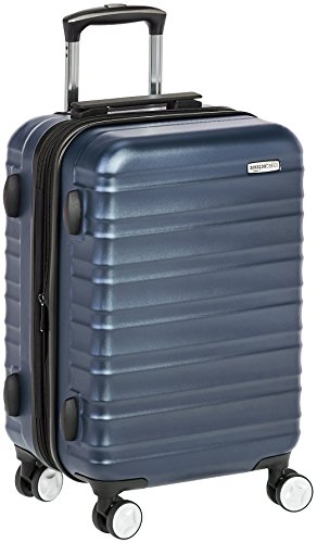 AmazonBasics - Maleta de mano rígida de alta calidad, con ruedas y cerradura TSA incorporada, 55 cm, Azul marino