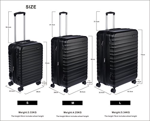 AmazonBasics - Maleta de viaje rígida giratoria - 68 cm, Negro AmazonBasics - Maleta de viaje rígida giratoria - 68 cm, Negro
