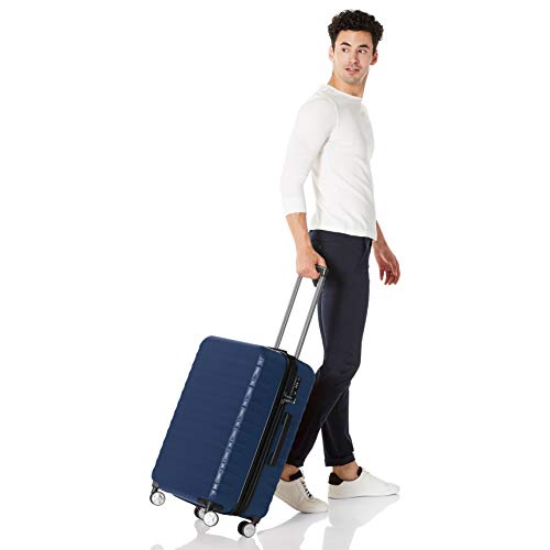AmazonBasics - Maleta rígida giratoria prémium de 68 cm, azul marino AmazonBasics - Maleta rígida giratoria prémium de 68 cm, azul marino