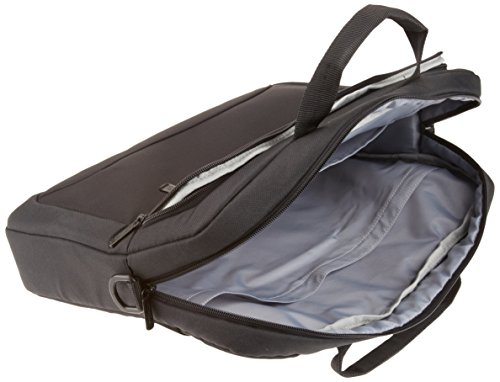AmazonBasics - Maletín compacto para portátil con correa para el hombro y bolsillos para accesorios (15,6 pulgadas, 40 cm), negro, 1 unidad