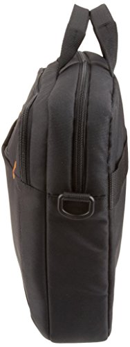 AmazonBasics - Maletín compacto para portátil con correa para el hombro y bolsillos para accesorios (15,6 pulgadas, 40 cm), negro, 1 unidad