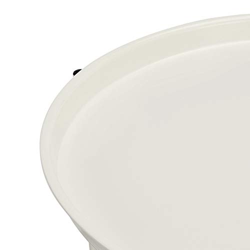 AmazonBasics - Mesa redonda con capacidad de almacenamiento en blanco (Light Cream) con tejido gris jaspeado