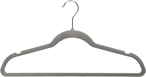 AmazonBasics - Perchas de terciopelo para trajes - Paquete de 100, Gris AmazonBasics - Perchas de terciopelo para trajes - Paquete de 100, Gris