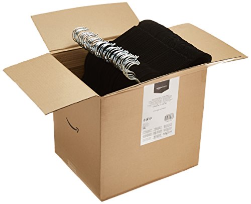 AmazonBasics - Perchas de terciopelo para trajes - Paquete de 100, Negro AmazonBasics - Perchas de terciopelo para trajes - Paquete de 100, Negro