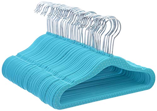 AmazonBasics - Perchas infantiles de terciopelo - Paquete de 50, Azul (lunares) AmazonBasics - Perchas infantiles de terciopelo - Paquete de 50, Azul (lunares)