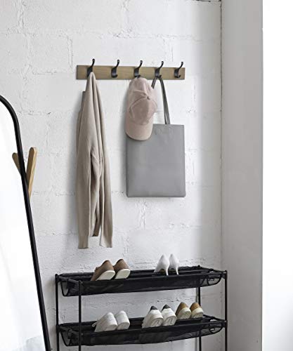 AmazonBasics - Perchero de madera de pared, 5 ganchos modernos 57 cm, Madera noble AmazonBasics - Perchero de madera de pared, 5 ganchos modernos 57 cm, Madera noble