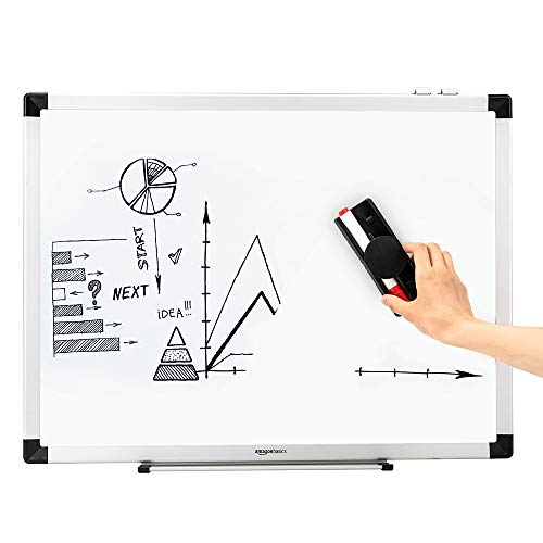AmazonBasics - Pizarra blanca magnética con bandeja para rotuladores y marco de aluminio, 60 x 90 cm AmazonBasics - Pizarra blanca magnética con bandeja para rotuladores y marco de aluminio, 60 x 90 cm