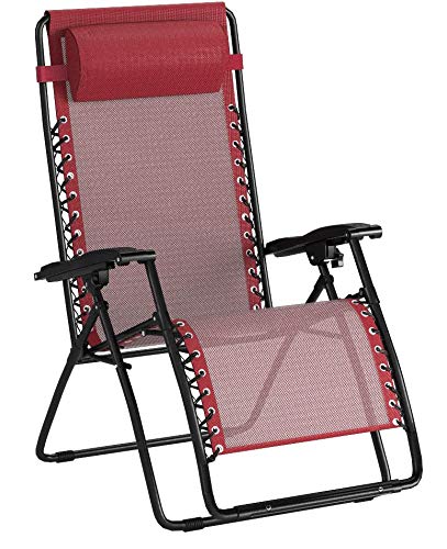 AmazonBasics Silla Gravedad Cero, burdeos