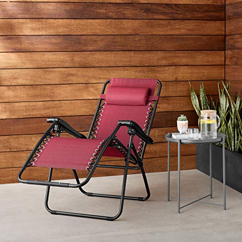 AmazonBasics Silla Gravedad Cero, burdeos AmazonBasics Silla Gravedad Cero, burdeos