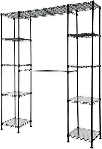 AmazonBasics - Sistema organizador de armario extensible, Negro AmazonBasics - Sistema organizador de armario extensible, Negro