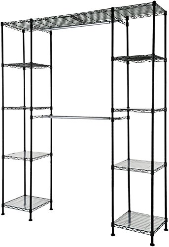 AmazonBasics - Sistema organizador de armario extensible, Negro