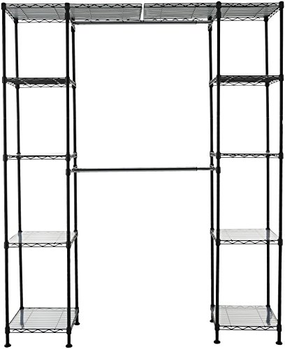 AmazonBasics - Sistema organizador de armario extensible, Negro AmazonBasics - Sistema organizador de armario extensible, Negro