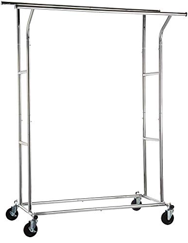 AmazonBasics - Soporte de doble riel para ropa, Cromo