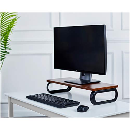 AmazonBasics – Soporte de madera para monitor, elevador de ordenador, Nuez