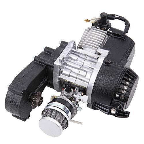 Ambienceo 49 CC Motor de 2 tiempos Motor de arranque por tracción Mini Pocket Pit Quad Dirt Bike ATV 4 ruedas Accesorio