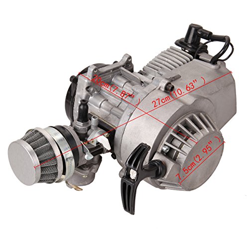 Ambienceo 49CC Mini Moto 2 Stroke Engine Carb Pullstart - Filtro de aire Head Mini Motor Dirt Bike Quad Pocket Bike Bike Ambienceo 49CC Mini Moto 2 Stroke Engine Carb Pullstart - Filtro de aire Head Mini Motor Dirt Bike Quad Pocket Bike Bike