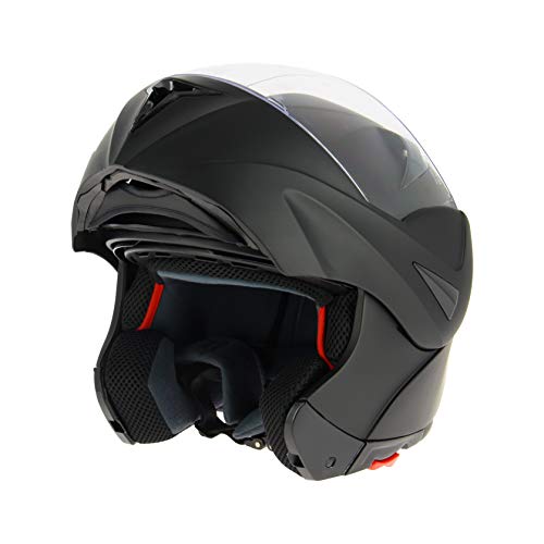 AMBIKE 005402 - Casco de moto modular negro mate Talla L