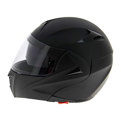 AMBIKE 005402 - Casco de moto modular negro mate Talla L