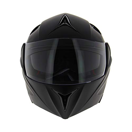 AMBIKE 005402 - Casco de moto modular negro mate Talla L AMBIKE 005402 - Casco de moto modular negro mate Talla L