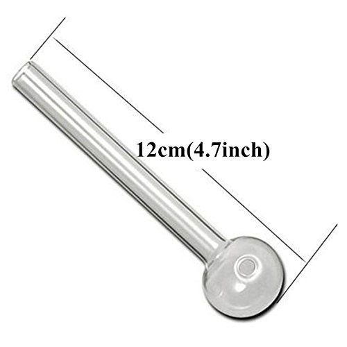 Ambrose - Tubos de cristal transparentes para fumar o beber (10 unidades, 10 cm, 2 mm de grosor, tubo de vidrio ecológico)