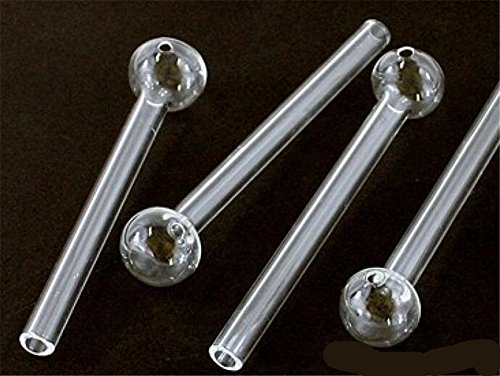 Ambrose - Tubos de cristal transparentes para fumar o beber (10 unidades, 10 cm, 2 mm de grosor, tubo de vidrio ecológico)